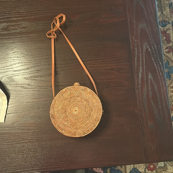 Round Rattan Crossbody - Picture 2 of 4